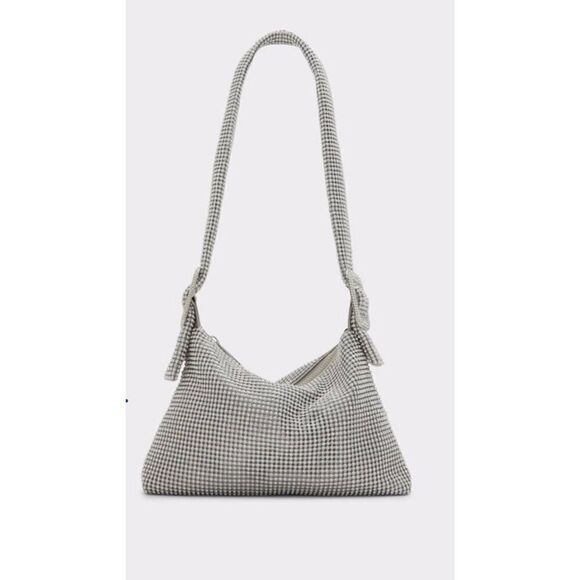 NWT~Aldo Banalia Silver Rhinestone Shoulder Handbag Purse - Picture 1 of 8